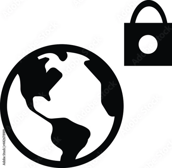 Obraz earth globe lockdown icon