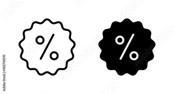Fototapeta Percentage icon vector for web, computer and mobile app
