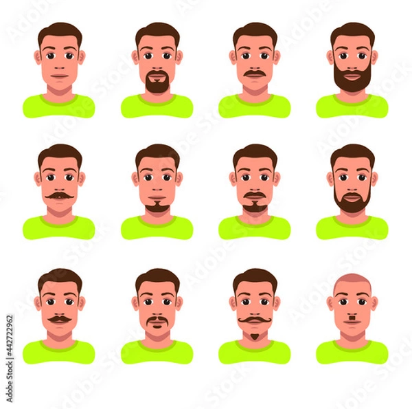 Obraz set of bread faces