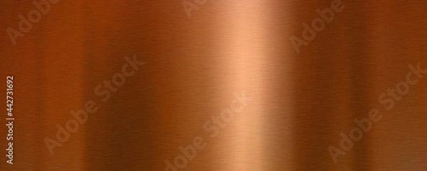 Obraz Shiny brushed copper surface. Metallic texture background with shiny light reflections.