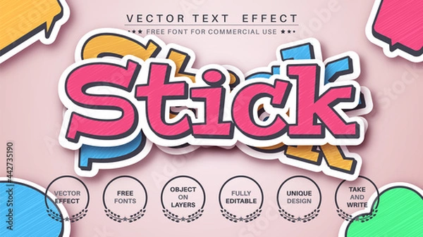 Fototapeta Sticker - edit text effect, font style