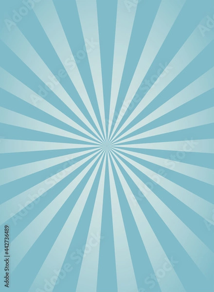 Fototapeta Sunlight vertical background. Powder blue color burst background with white highlight.