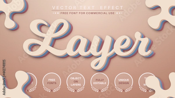 Fototapeta Layer - edit text effect, font style