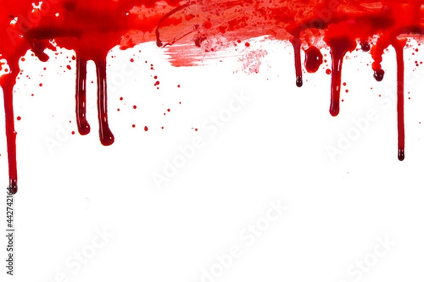 Obraz blood or paint splatters isolated on white background.graphic resources.