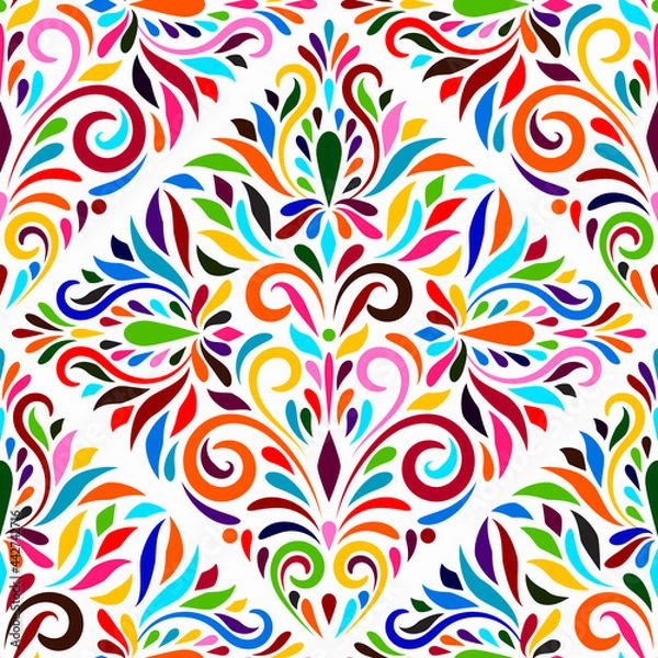 Fototapeta Vector Otomi Style Seamless Pattern