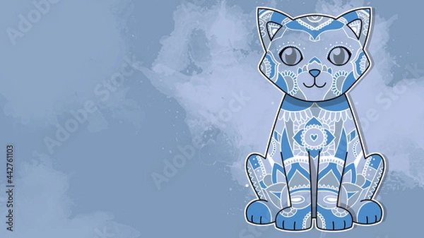 Obraz Cute Mandala Cat Wallpaper Background
