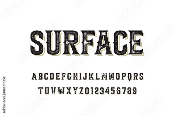 Fototapeta vector alphabet font, gray and green style background, typeface vector design