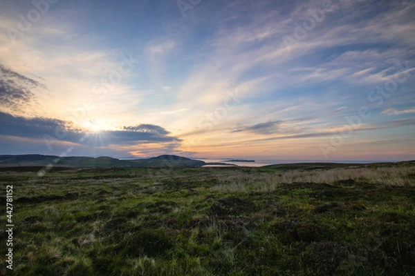 Fototapeta A stunning sunset on the Isle of Skye in the Scottish Highlands, UK