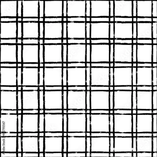Obraz Vector seamless pattern with grunge double mesh on white background
