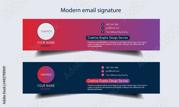 Obraz modern email signature template vector design