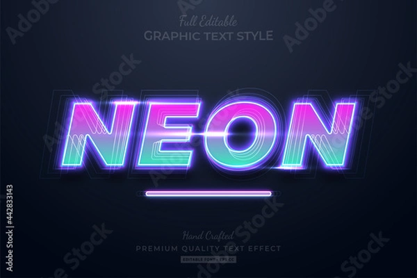 Obraz Neon Gradient Text Effect Editable Premium Font Style