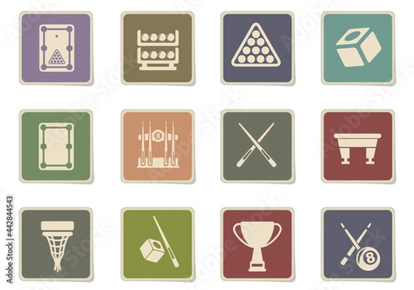 Obraz Billiards icon set