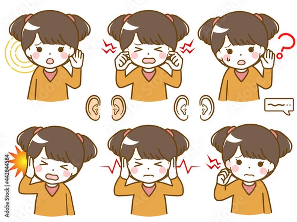 Obraz 耳に異常がある幼い少女