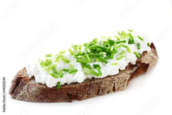 Fototapeta Wholesome Bread with Cottage Cheese