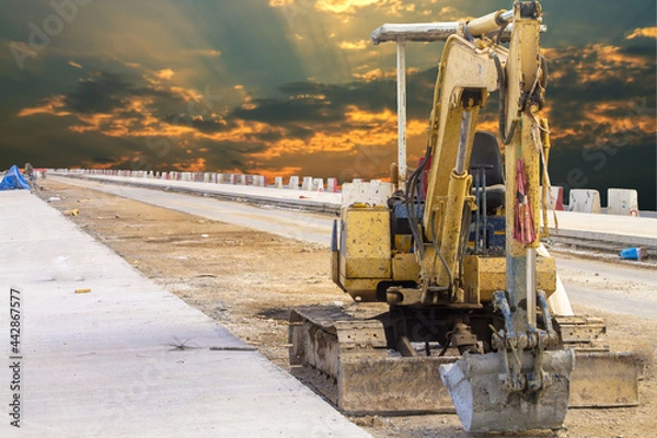 Obraz excavator at work site
