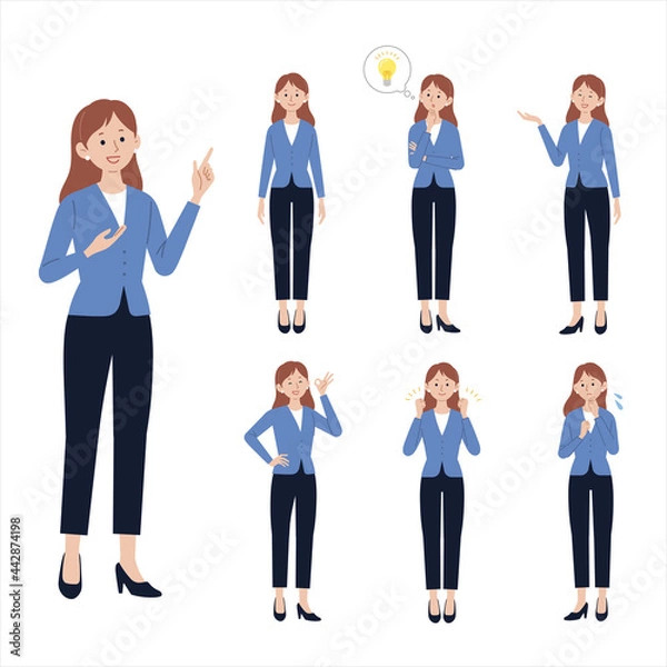 Fototapeta ビジネスウーマン、女性、ポーズ、セット