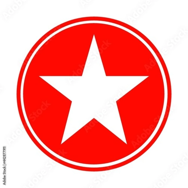 Fototapeta red star button