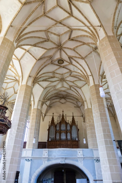Obraz Inside of Biertan fortified church, late gothic materpiece  architecture