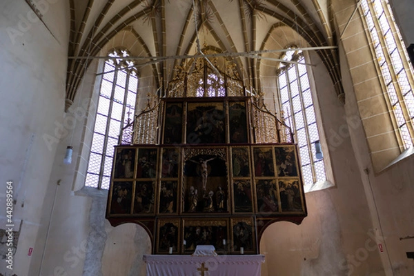Obraz Inside of Biertan fortified church, late gothic materpiece  architecture
