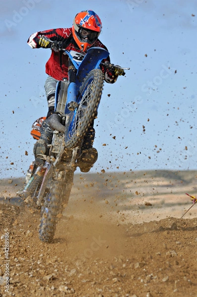 Obraz motocross wheelie