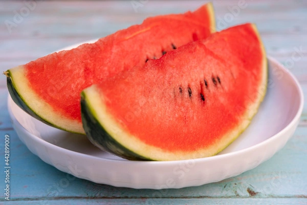 Obraz Watermelon slices on a white plate