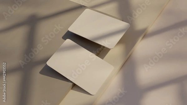 Fototapeta Business card white brown mockup 3d rendering