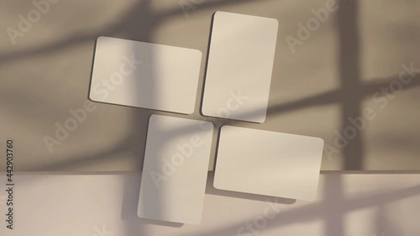 Fototapeta Business card white brown mockup 3d rendering