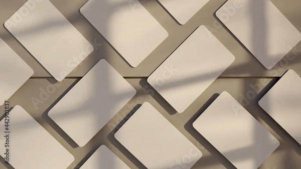 Fototapeta Business card white brown mockup 3d rendering
