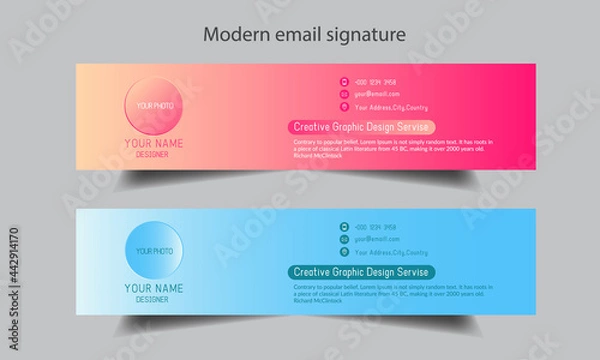Obraz modern email signature template vector design