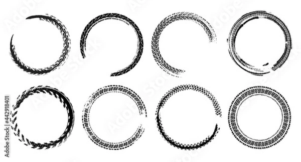 Obraz Skid Marks Circles Set. Isolated vector illustration
