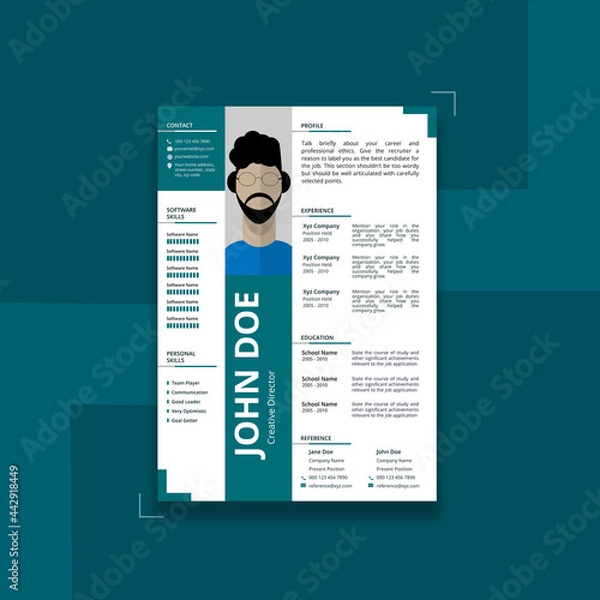 Obraz Creative Modern Resume Design Template