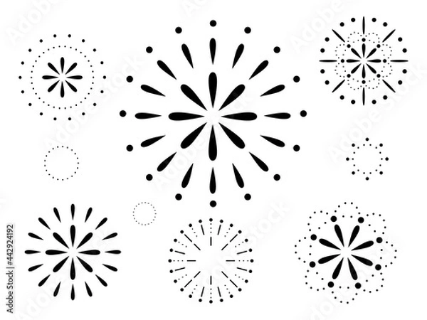 Fototapeta 黒いシンプルな花火の背景グラフィック素材