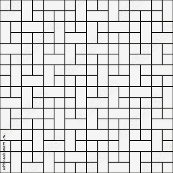 Fototapeta Mosaic and geometric empty cells. Seamless and vector pattern with tiles.