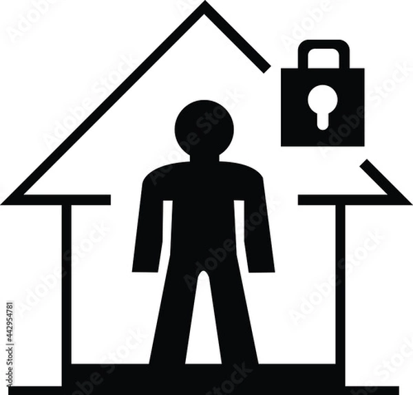 Fototapeta lockdown icon