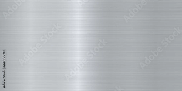 Fototapeta Seamless brushed metal texture. Vector steel background with scratches.