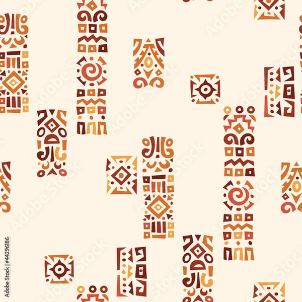 Fototapeta Ethnic African geometrically typical pattern
