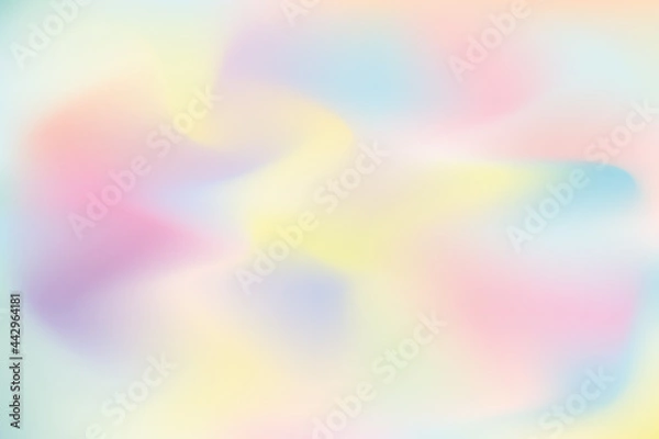 Fototapeta Abstract vector holographic background in pastel colors.