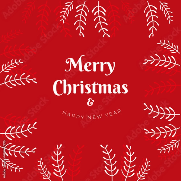 Fototapeta Merry Christmas and Happy New Year
card with wishing text