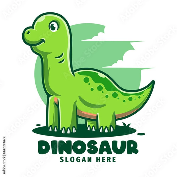 Fototapeta Dinosaur Mascot Cartoon Logo Template
