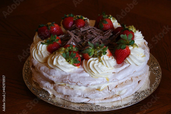 Obraz chocolate cake with strawberries