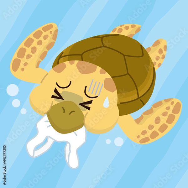 Obraz ビニール袋を食べるウミガメ