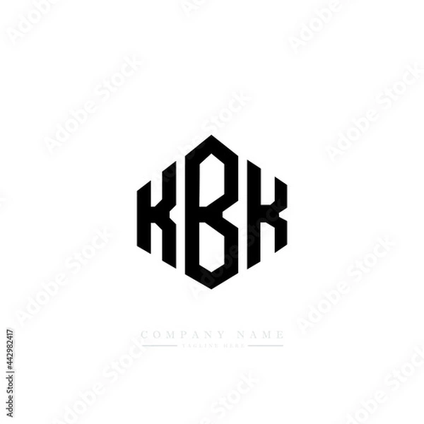 Fototapeta KBK letter logo design with polygon shape. KBK polygon logo monogram. KBK cube logo design. KBK hexagon vector logo template white and black colors. KBK monogram, KBK business and real estate logo. 