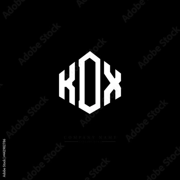 Fototapeta KDX letter logo design with polygon shape. KDX polygon logo monogram. KDX cube logo design. KDX hexagon vector logo template white and black colors. KDX monogram, KDX business and real estate logo. 