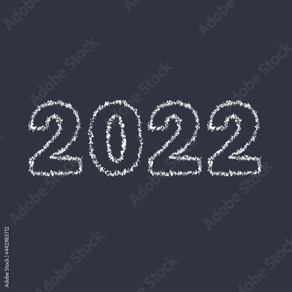Fototapeta Happy New Year 2022 design for card, stationery, brochure, banner. Numbers isolated on white background. Vector illustration.