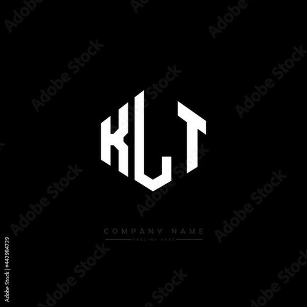 Fototapeta KLT letter logo design with polygon shape. KLT polygon logo monogram. KLT cube logo design. KLT hexagon vector logo template white and black colors. KLT monogram, KLT business and real estate logo. 