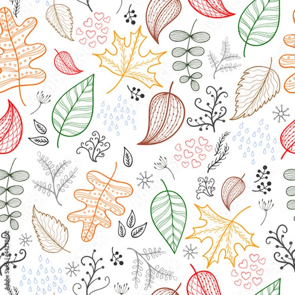 Obraz Autumn leaves pattern light background