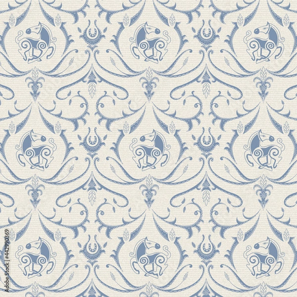Fototapeta Medieval Style Horse Pattern