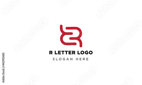 Fototapeta Creative R letter logo for company design and minimal RR word vector logo template.