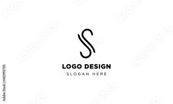 Fototapeta Modern S letter logo for company design and SS minimal abstract vector logo template.