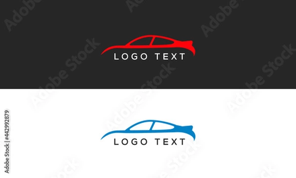 Fototapeta Abstract car logo for company design. Minimal vehicle and modern vector logo template.